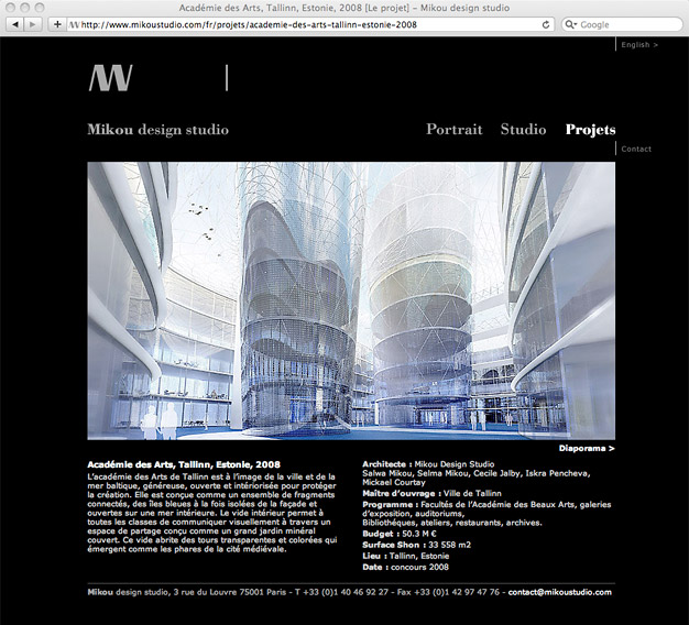 Création d'un site internet d'architectes - Les projets